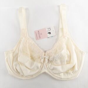 New Rosa Faia Anita Lupina Bra Sz 32F Champagne Underwire Side Support Unpadded
